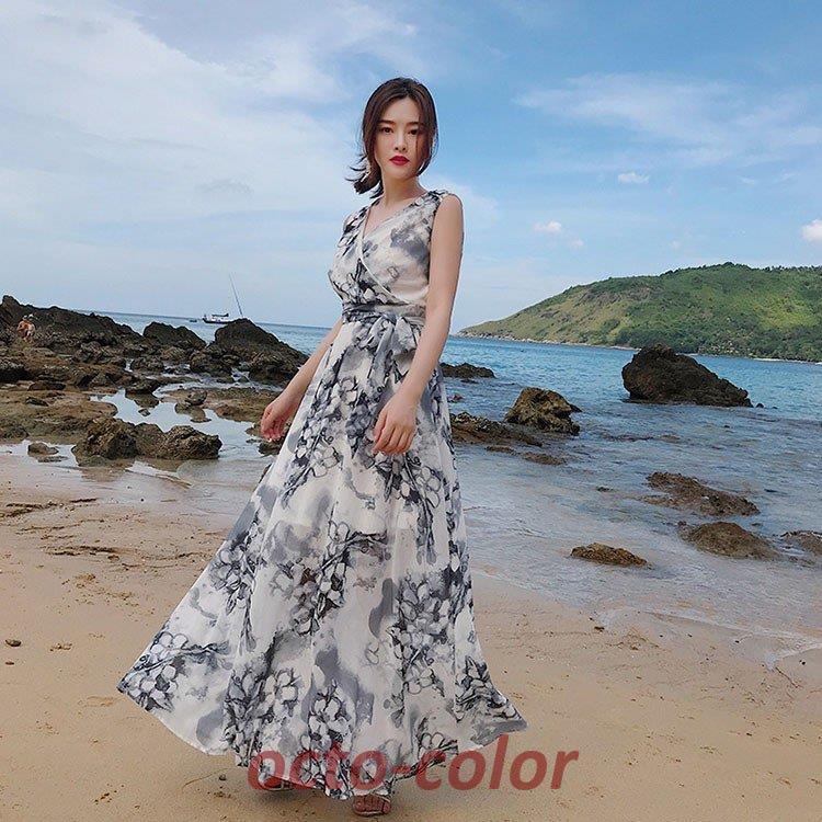 ワンピースレデイース夏シフォンノー...