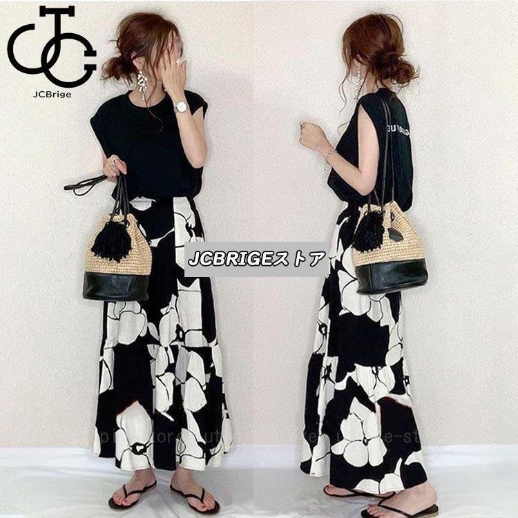 セットアップ レディース 夏 40代 ロング丈 半袖 Tシャツワンピース 上下セット 韓国風 セットアップ ワンピース お洒落 通勤 30代 40代 大きいサイ...