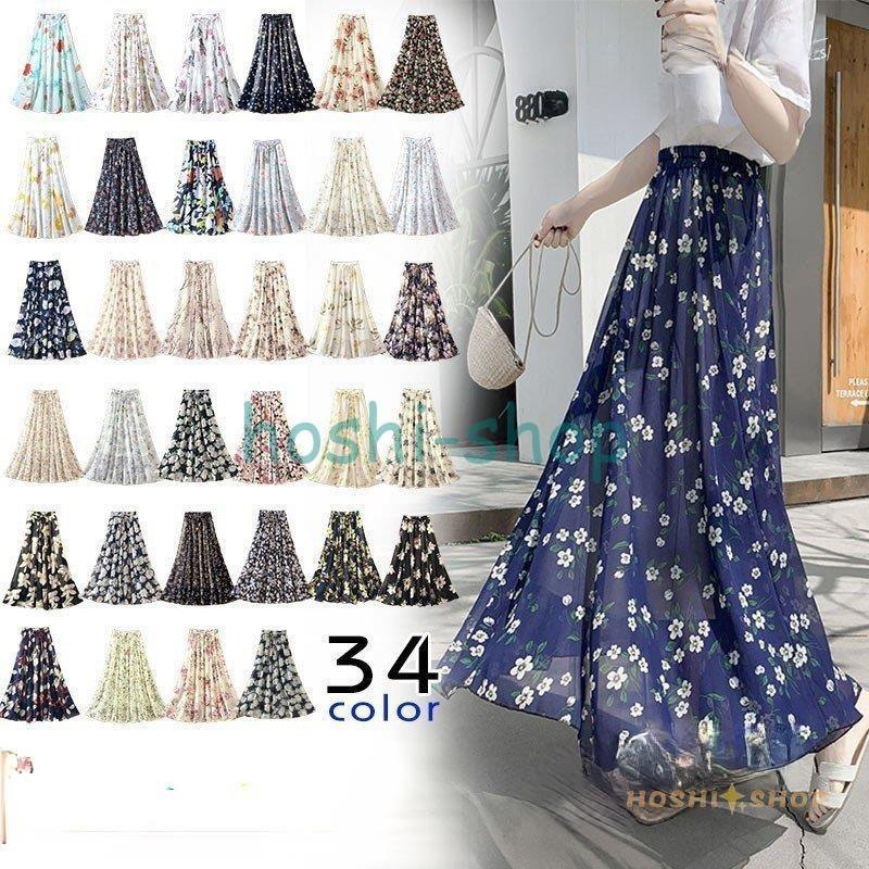 レディーススカートフレアスカート花...