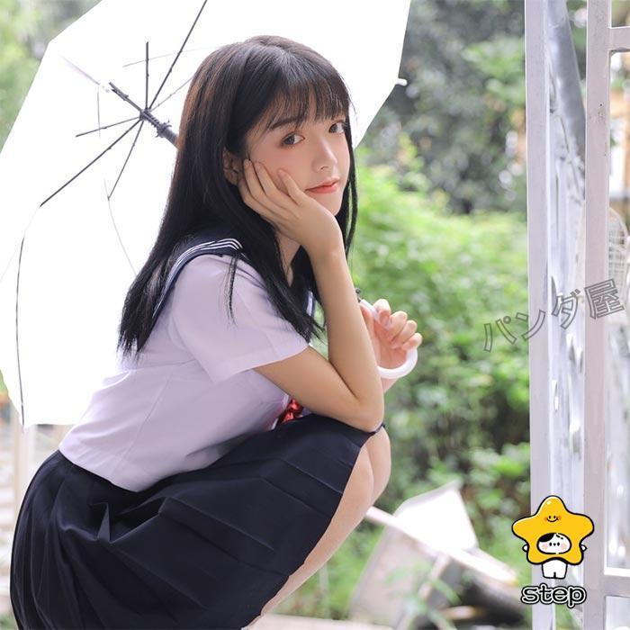 スクール制服 セーラー服 女子制服 学生服 大サイズ 上下セット 赤蝶結び付き 入学式 卒業式 学園祭 長袖 半袖