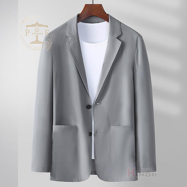 接触冷感 ジャケット メンズ ブレザー サマージャケット テーラードジャケット スーツジャケット 夏 春 長袖 涼しい 2ツボタン