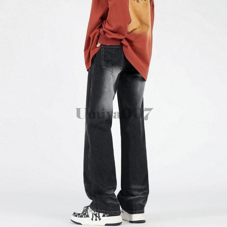 【スーパーセール限定】デニムワイドパンツ メンズ ジーンズ きれいめパンツ ボトムス ロングパンツ ベ..