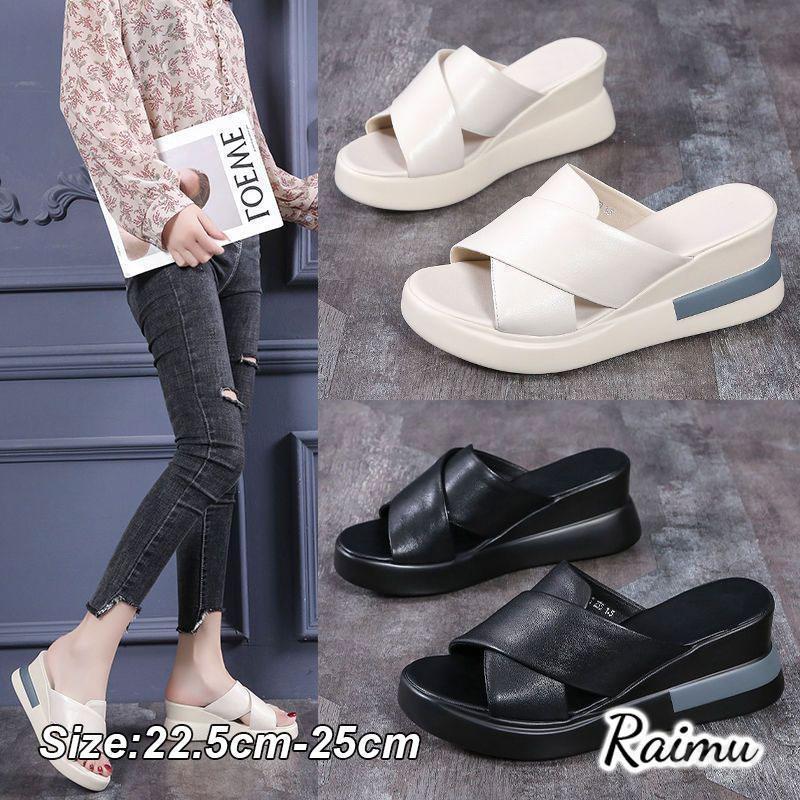 厚底サンダル レディース ウエッジソール スリッパ 歩きやすい ヒールサンダル カジュアル 美脚 滑らない 疲れにくい 婦人靴 ミュール 春夏