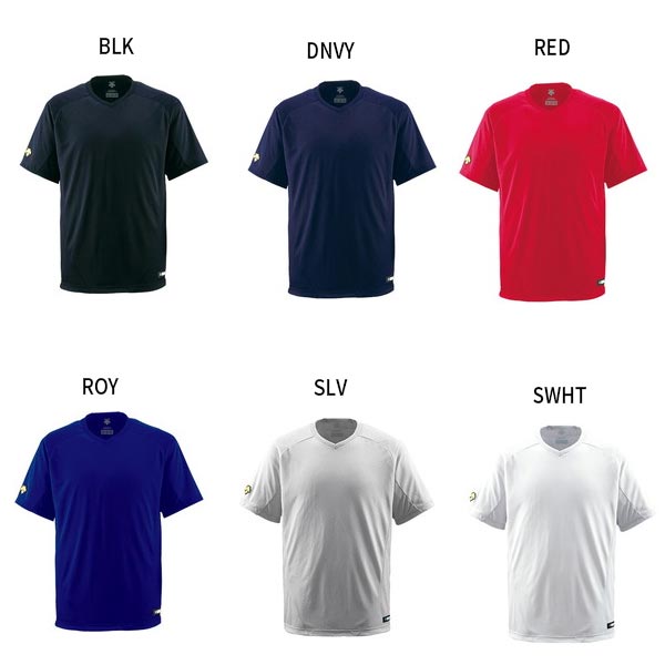 デサント ジュニア キッズ ベースボールシャツ Vネック 野球ウェア トップス 半袖 ホワイト 白 ブラッ..