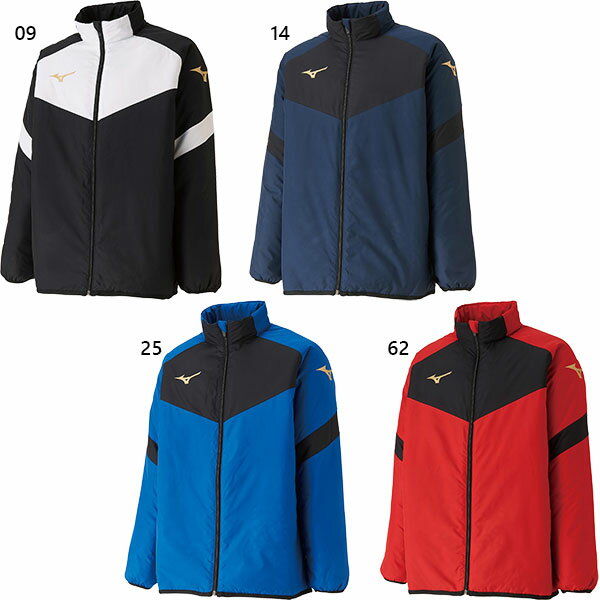 ミズノ ジュニア キッズ ウォーマーシャツ ウインドブレーカー トップス 防風 フルジップジャケット ブラック 黒 ネイビー ブルー レッド 青 赤 送料無料 Mizuno P2JE9601