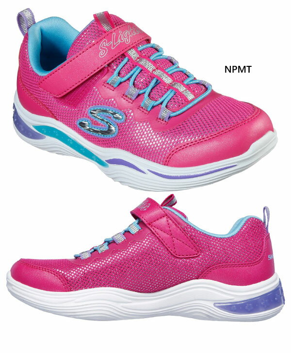 スケッチャーズ SKECHERS ジュニア キッズ ガールズ パワー ペタルス POWER PETALS スニーカー シューズ 運動靴 ゴム紐 マジックテープ 女の子 光る靴 20202L