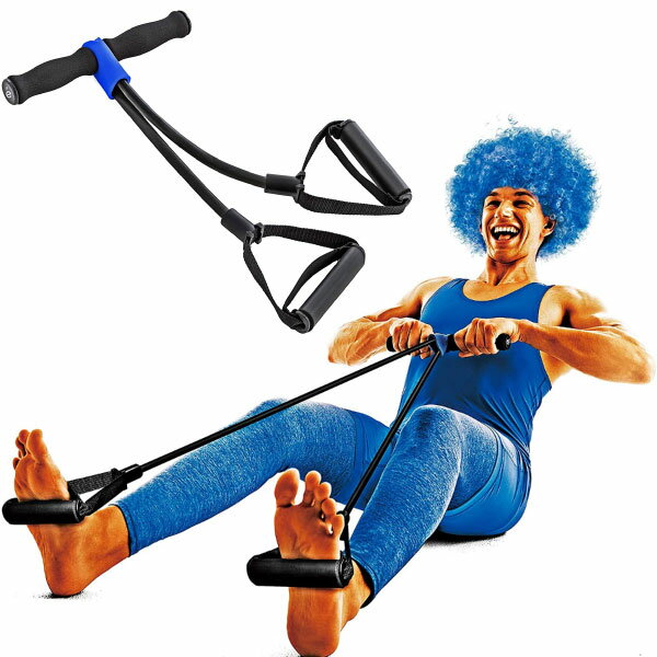 サクライ貿易 メンズ レディース erugam フィットネス トレーニングチューブ ボート漕ぎ運動 ボートコギコギ スポーツ用具 筋トレ ブルー 青 送料無料 ...