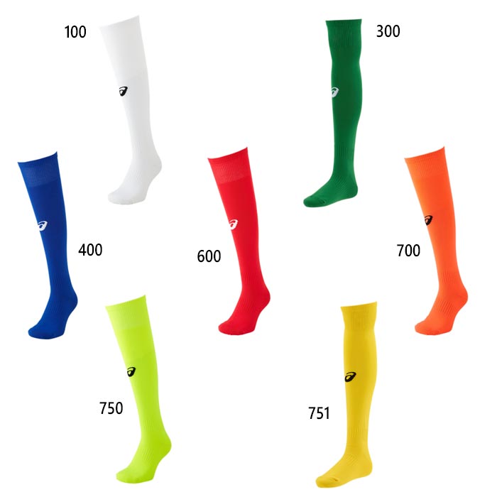 アシックス メンズ レディース ストッキング サッカー フットサル ストッキング 靴下 ソックス ホワイト 白 ブルー レッド 青 赤 イエロー ピンク グリー...