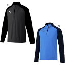 プーマ メンズ チームリーガ TEAMLIGA 1/4 ジップトップ サッカーウェア フットサルウェア トップス 長袖 ブラック 黒 ブルー 青 送料無料 PU...