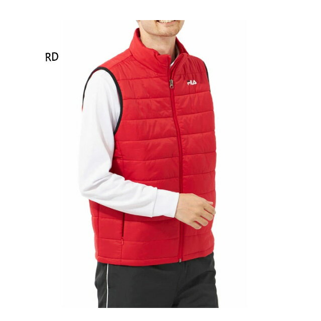 フィラ メンズ 電熱ベスト アウター トップス 発熱 防寒 ハイネック レッド 赤 送料無料 FILA 440335