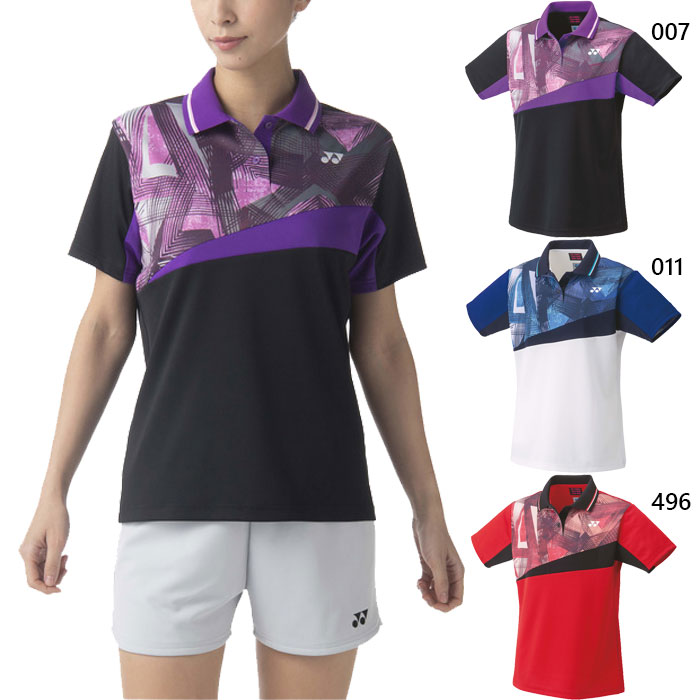 ヨネックス レディース ウィメンズゲームシャツ テニス バドミントンウェア トップス 半袖 ベリークール 吸汗速乾 UVカット 制電 ホワイト 白 ブラック 黒...