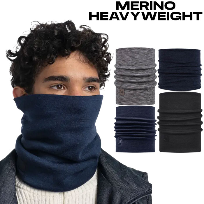 楽天スポーツゴリラ秋冬用 防寒 バフ メンズ レディース メリノウール ヘビーウェイト HEAVYWEIGHT MERINO ネックカバー フェイスカバー ランニング 厚手 ネックウォーマー ブラック 黒 グレー ブルー 青 灰色 送料無料 Buff