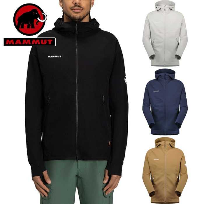 マムート アウトドアウェア メンズ マムート メンズ マックン ジャケット Macun 2.0 SO Hooded Jacket AF アウトドアウェア トップス アウター 長袖 ブラック 黒 カーキ 送料無料 Mammut 1011-00792