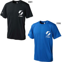 スティガ メンズ レディース ロゴTシャツ JP2 Logo T Shirt JP-II 卓球ウェア トップス 半袖 ブラック 黒 ブルー 青 送料無料 STIGA 1805-3001 1805-3106