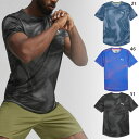 プーマ メンズ ラン フェイバリット RUN FAVORITE AOP Tシャツ ジョギング マラソン ランニングウェア トップス 半袖 吸水速乾 トレーニング ジム ブラック 黒 ブルー 青 送料無料 PUMA 524549