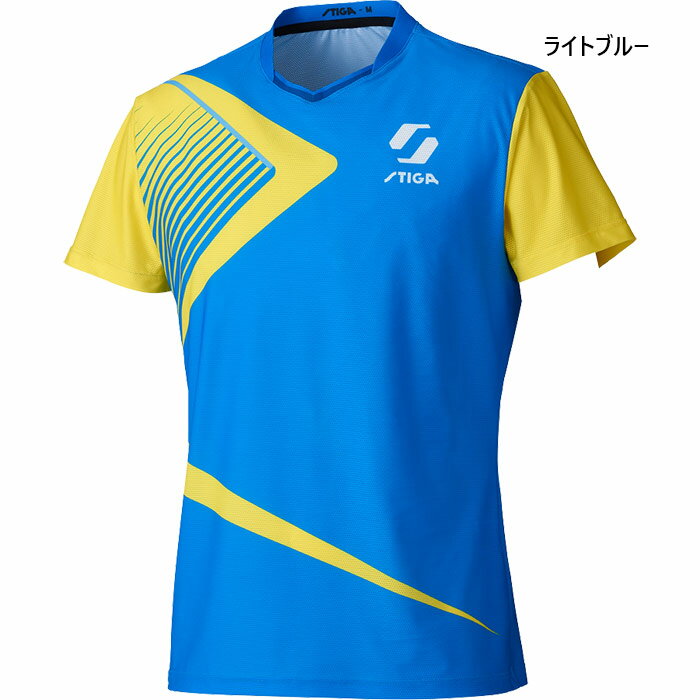 スティガ メンズ レディース 公認ユニフォーム シャツ 1 SHIRT KR-I 卓球ウェア トップス 半袖 ブルー 青 送料無料 STIGA 1805-6606