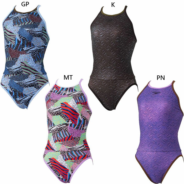 スピード レディース ファンピースエムターンズスーツー スイムウエア スイミング 水泳 競泳水着 セパレート 総柄 練習用 グリーン 緑 送料無料 speedo STW22460