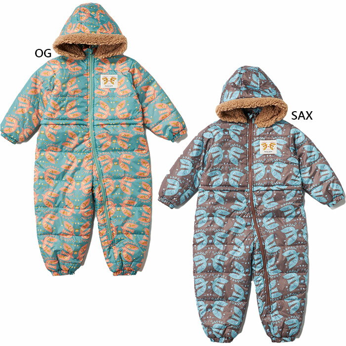 マリクレール ベビー キッズ 蝶柄スキージャンプスーツ カジュアルウェア 冬 雪合戦 雪遊び ブルー 青 オレンジ 送料無料 marie claire 1443...