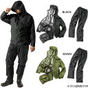 上下セット マック メンズ レディース エアレインフォーシーズンスーツ レインウェア アウトドア ジャケット アウター セットアップ ロングパンツ ブラック 黒...