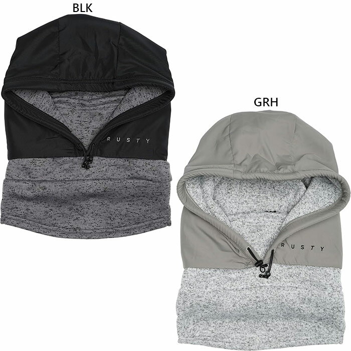 ラスティ メンズ レディース ニットフリースフードウォーマー 防寒用品 寒さ対策 防寒具 ブラック 黒 ..