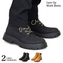 グラベラ メンズ レースアップ ワークブーツ LACE UP WORK BOOTS カジュアルシューズ サイドジップ ファスナー ブラック 黒 ブラウン 茶色 送料無料 glabella GLBB-308(4)