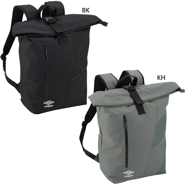 アンブロ メンズ レディース ロールトップバックパック 部分通気 背面立体設計 リュックサック デイパック バッグ 鞄 ブラック 黒 カーキ 送料無料 UMBRO UF4FBP01U