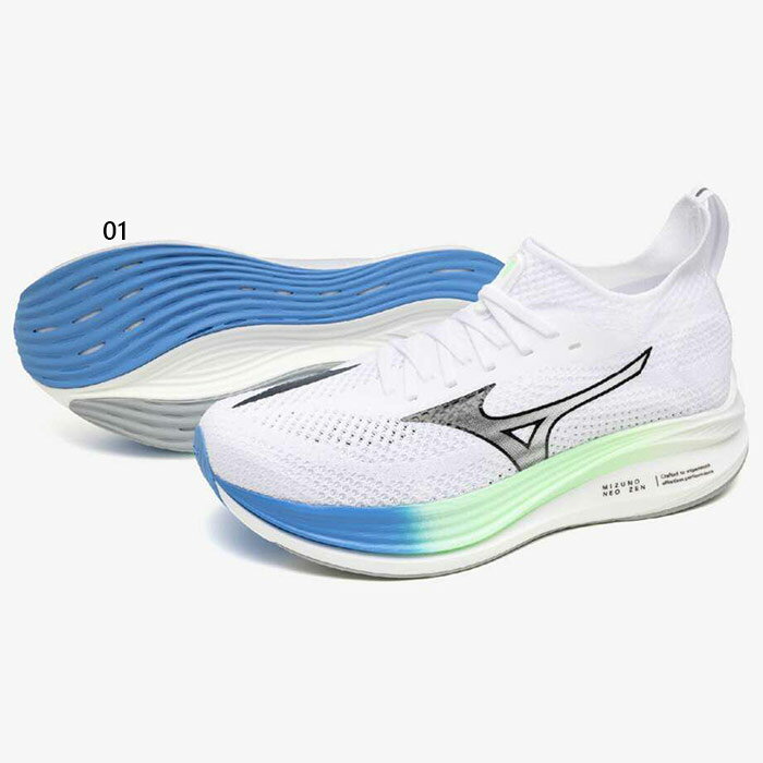 2E幅 ミズノ メンズ ミズノネオ ゼン MIZUNO NEO ZEN ランニングシューズ ジョギング マラソン ホワイト 白 送料無料 Mizuno J1GC2586