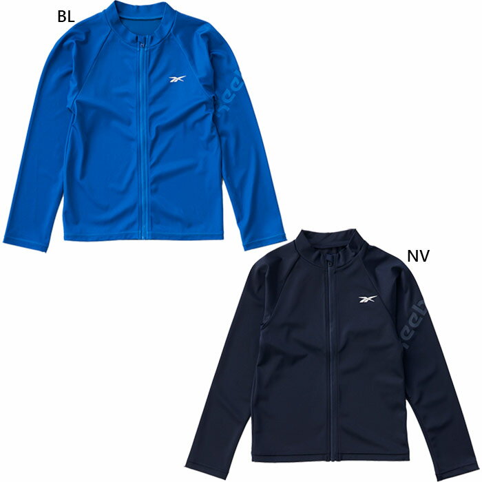 リーボック ジュニア キッズ ラッシュガード 長袖 スイムウエア スイミング 水泳 ネイビー ブルー 青 送料無料 Reebok 124207