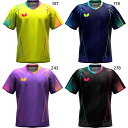 バタフライ メンズ レディース ネイサス・シャツ 卓球ウェア ゲームシャツ トップス 半袖 吸水速乾 JTTA公認 ブラック 黒 ネイビー グリーン パープル ...