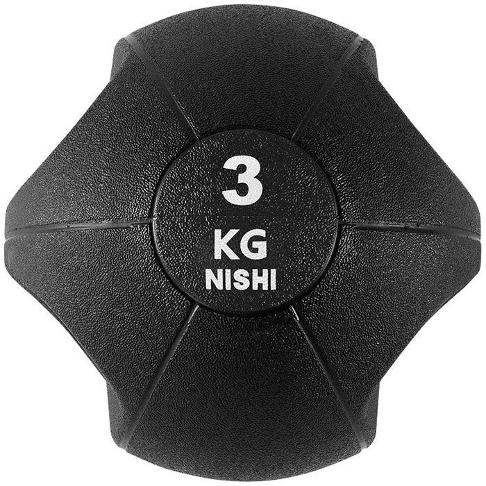 3.0kg ニシスポーツ メンズ レディース ダブルグリップメディシンボール 陸上競技 トレーニング用品 ブラック 黒 送料無料 NISHI 3833B013
