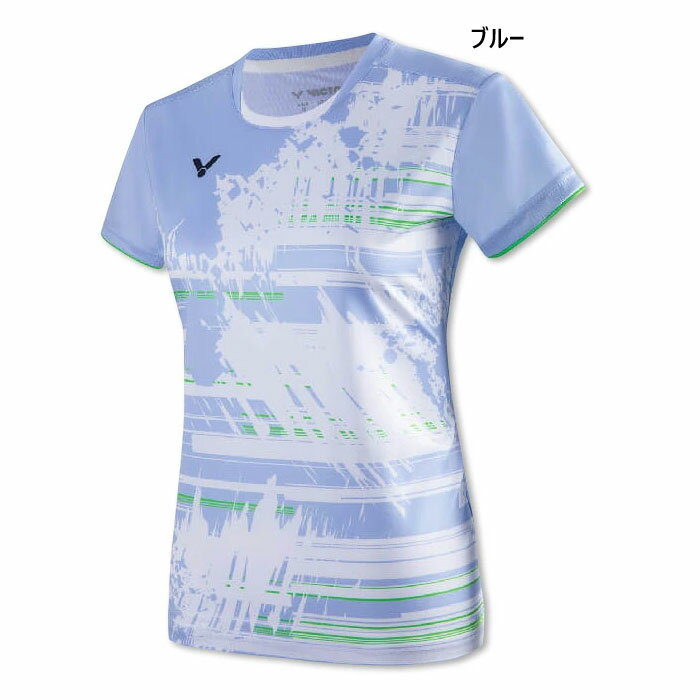ビクター レディース ゲームシャツ 日本バドミントン協会検定合格品 テニス バドミントンウェア トップス ブルー 青 送料無料 VICTOR T-41013
