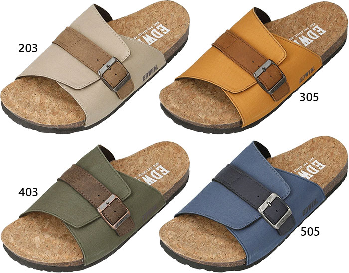 エドウィン メンズ フットベット サンダル シューズ ブラック 黒 ネイビー イエロー ベージュ カーキ 黄色 送料無料 EDWIN EW9303