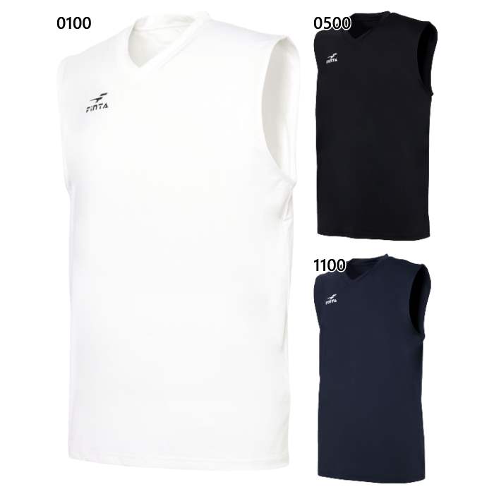 フィンタ メンズ 極冷ノースリーブシャツ サッカーウェア フットサルウェア トップス ホワイト 白 ブラック 黒 ネイビー 送料無料 FINTA FT4436