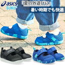 アシックス スクスク ベビー キッズ MESHOES BABY サンダル サマーシューズ つま先あり 前詰まり ブラック 黒 ブルー 青 送料無料 asics 1144A364(4)