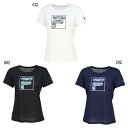 フィラ レディース グラフィックTシャツ テニス バドミントンウェア トップス 半袖 ホワイト 白 ブラック 黒 ネイビー 送料無料 FILA EL0064(4)