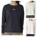 フィラ レディース プルオーバー ロングTシャツ フィットネス トレーニングウェア トップス 接触冷感 ブラック 黒 イエロー ピンク 黄色 送料無料 FILA 325674