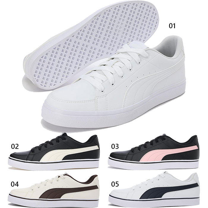 プーマ メンズ レディース V コート バルク スニーカー シューズ 紐靴 ローカット シンプル 通学 ホワイト 白 ブラック 黒 送料無料 PUMA 3899...