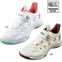 4E幅 ヨネックス メンズ レディース パワークッション88ダイヤルワイド バドミントンシューズ BOAフィットシステム 日本バドミントン協会審査合格品 ホワイ...