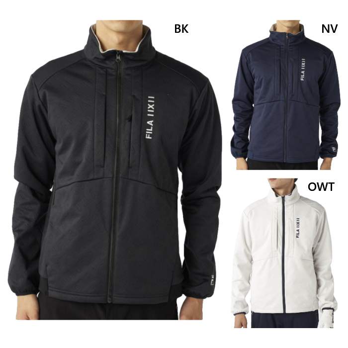 フィラ ゴルフ メンズ キルトボンディングブルゾン ゴルフウェア トップス 上着 アウター 長袖 ホワイト 白 ブラック 黒 ネイビー 送料無料 FILA GOLF 785206