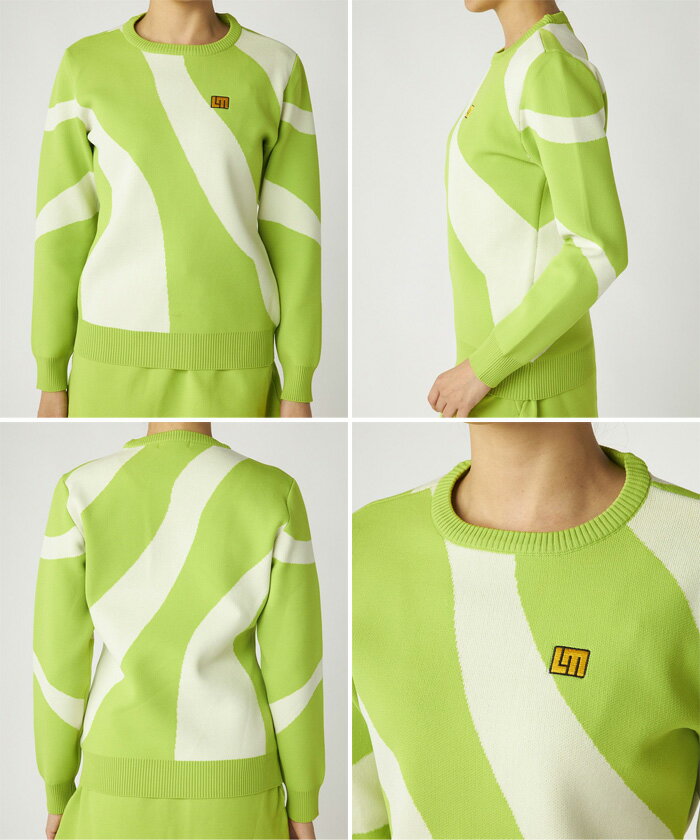 ラウドマウス レディース クルーネック軽量ニットセーター ゴルフウェア トップス 長袖 ブルー 青 ピンク グリーン 緑 送料無料 LOUDMOUTH 775750