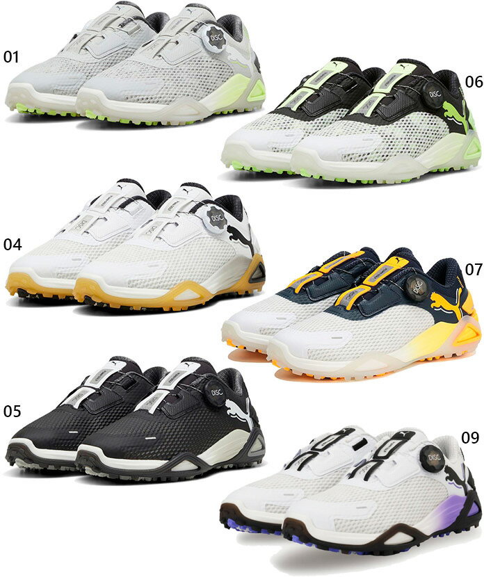 3E幅 プーマゴルフ レディース シャドウキャット ニトロ ディスク スパイクレスシューズ ゴルフ スパイクレスシューズ ダイヤル式 ホワイト 白 ブラック 黒 グレー オレンジ グリーン 灰色 緑 送料無料 Puma Golf 310833