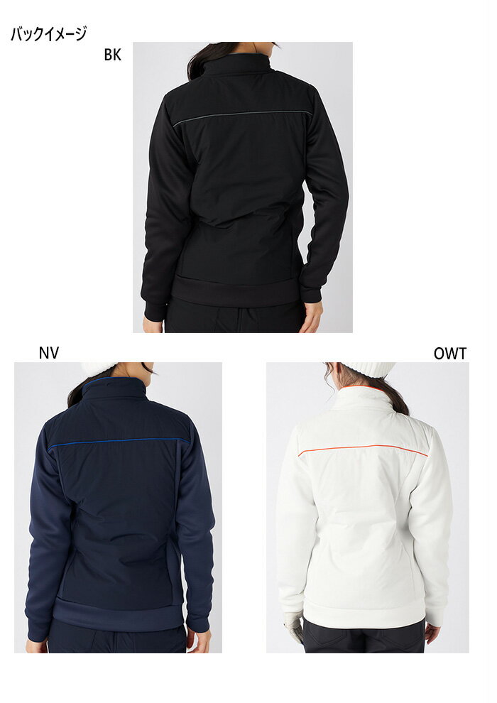 マリクレール レディース ハイブリッドブルゾン ゴルフウェア トップス 長袖 ホワイト 白 ブラック 黒 ネイビー 送料無料 marie claire 735253