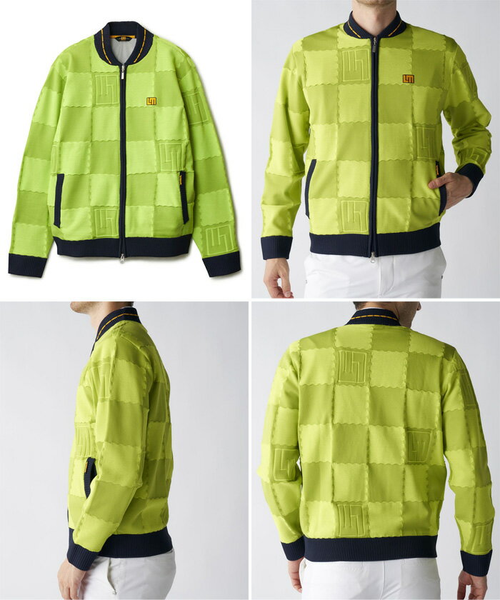 ラウドマウス メンズ 蓄熱ニットブルゾン ゴルフウェア トップス 長袖 アウター ホワイト 白 ブラック 黒 ピンク グリーン 緑 送料無料 LOUDMOUTH 775701