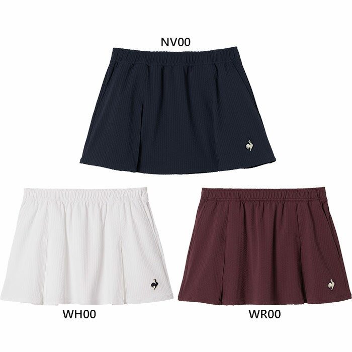 JTA公認 ルコックスポルティフ レディース スコート スカート テニス バドミントンウェア ボトムス ショート丈 ホワイト 白 ネイビー レッド 赤 送料無料 le coq sportif LN5FSK20L