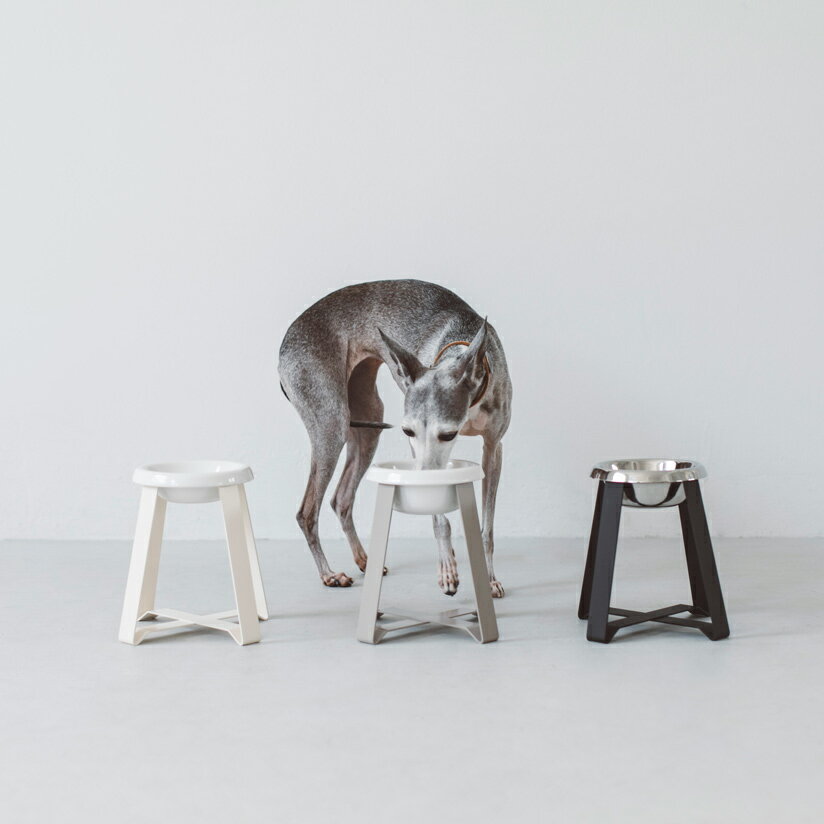 pecolo Food Stand S(hightall) 陶器深型 フードボウルスタンド 犬　フードボウル