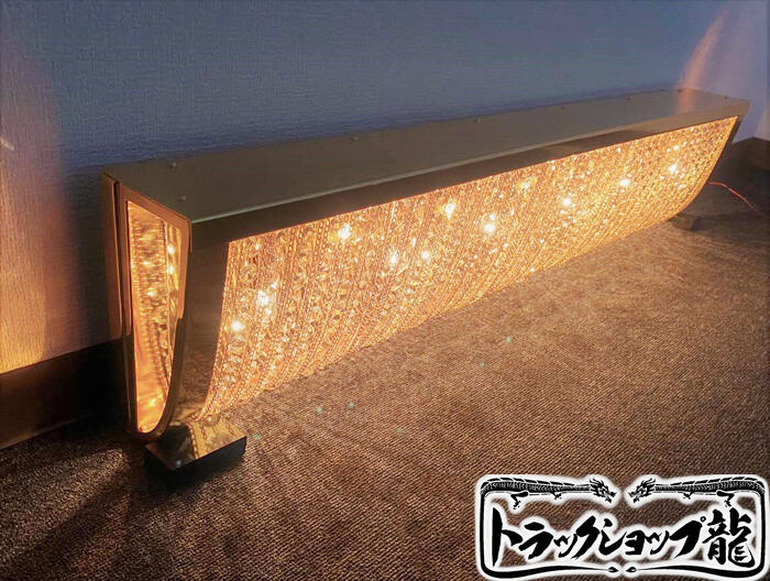 【送料無料】特価 幅100cm ナイアガラ シャンデリア BA15S口金 フルゴールドメッキ クリスタルビーズ デコトラ アートトラック サロンバス レトロ ...