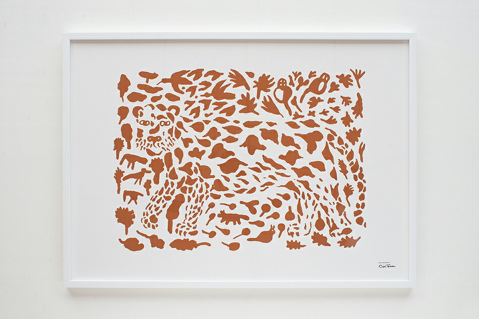 【SALE】アートポスター 50×70cm （イッタラ／iittala）チーター　ホワイトフレーム