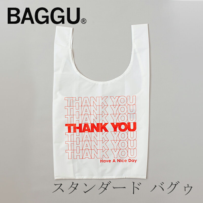 エコバッグ スタンダード バグゥ（バグゥ／BAGGU）【free design 別注】THANK YOU レッド