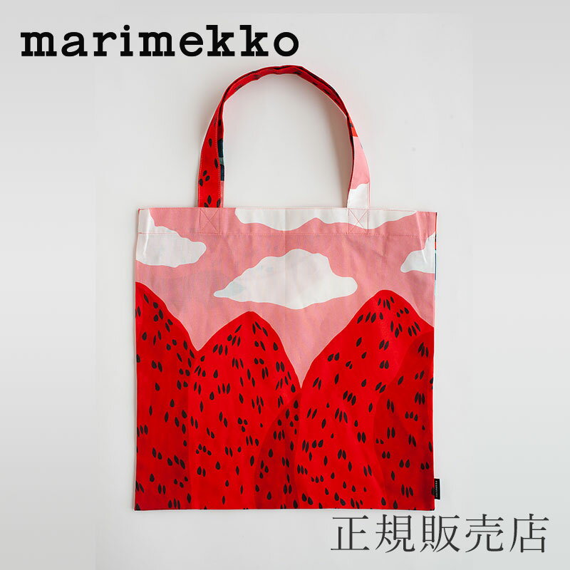 マリメッコ エコバッグ トートバッグ マンシッカヴォレット ピンク×レッド（マリメッコ／marimekko）