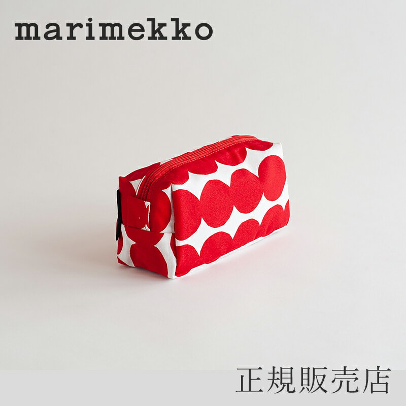 マリメッコ マチありポーチ Tiise (小) ラシィマット レッド（marimekko）